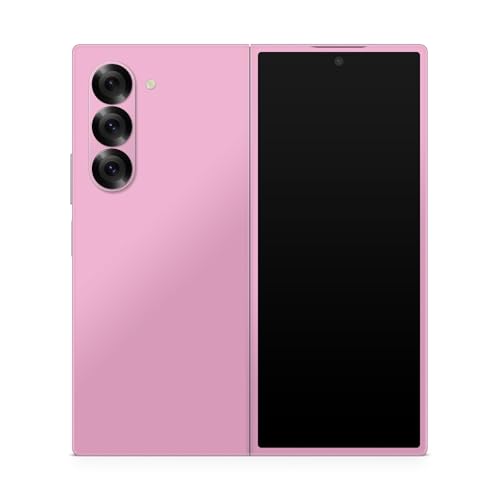 Phone Skin Compatible with Samsung Galaxy Z Fold 6 - Solid Pink - Premium 3M Vinyl Protective Wrap Decal Cover - Easy to Apply | Crafted in The USA by MightySkins - color: Solid Pink, style: Matte Finish