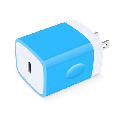 USB C Box,GiGreen 20W Fast Wall Charger Plug Cube Power Adapter for Samsung - color: 1-blue