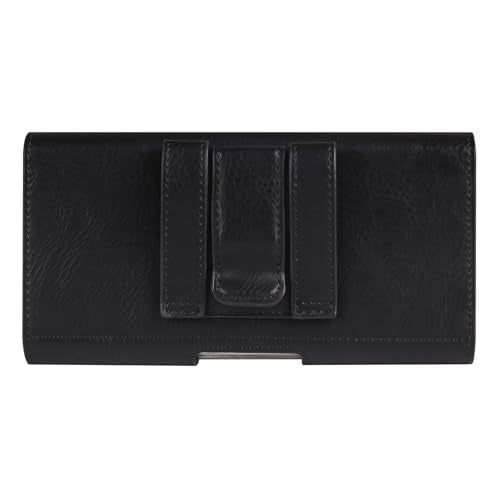 PU Leather Belt Clip Case Cell Phone Holster Pouch Holder for Moto G Power 2026 2025 2024 G Stylus 5G G Play Samsung Galaxy S25 Ultra S24 Ultra S23 Ultra A16 A05 A14 iPhone 16 Pro Max BLU G64L (Black) - color: Black