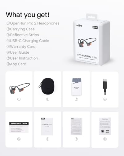 SHOKZ OpenRun Pro 2 Bone Conduction Headphone, Rose Gold, Free Gym Bag - color: Rose Gold, size: Standard