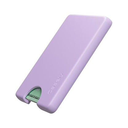 Casely MagWallet | Light Purple | Slim Wallet Card Holder | Compatible with MagSafe | Soft-Touch Hard Silicone | Holds Up to 3 Cards - color: Light Purple