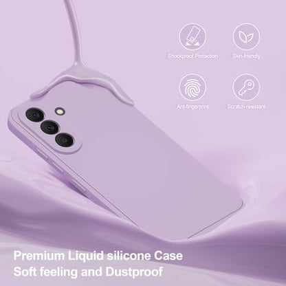 Silicone Case for Samsung Galaxy A37 5G, Purple | Soft Silicone Silky Touch Easy Clean, Shockproof Slim Phone Cover, Upgraded Camera Protection, Anti-Scratch Microfiber Lining - color: Purple, size: Samsung Galaxy A37