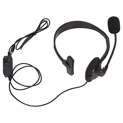 PUSOKEI Corded Telephone Headset, 3.5mm Single Ear Customer Service Headset, Fixed VOIP Phone Headset, with Noise Reduction Mic, Volume Controls, for Computers Black