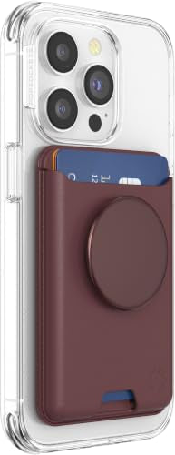 PopSockets Phone Wallet for MagSafe with Grip- Oxblood - color: Oxblood, style: With Grip