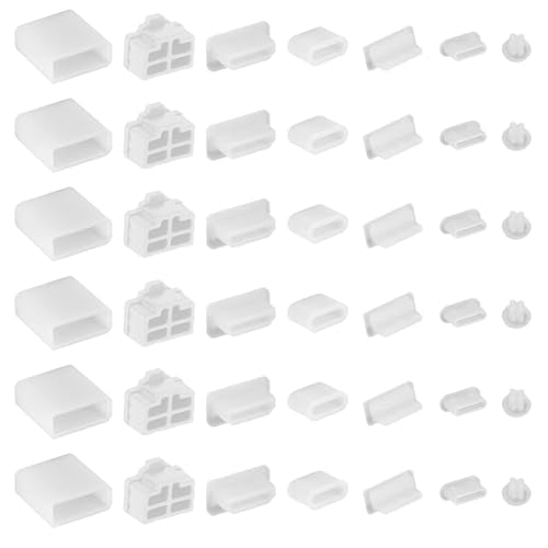 50 PCS 7 Types USB Cover Silicone USB Port Cover Dust Plug