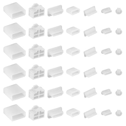 50 PCS 7 Types USB Cover Silicone USB Port Cover Dust Plug