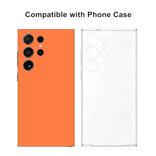 2 Pack Skin Wraps Compatible with Samsung Galaxy S24 Ultra (Orange) - color: Orange