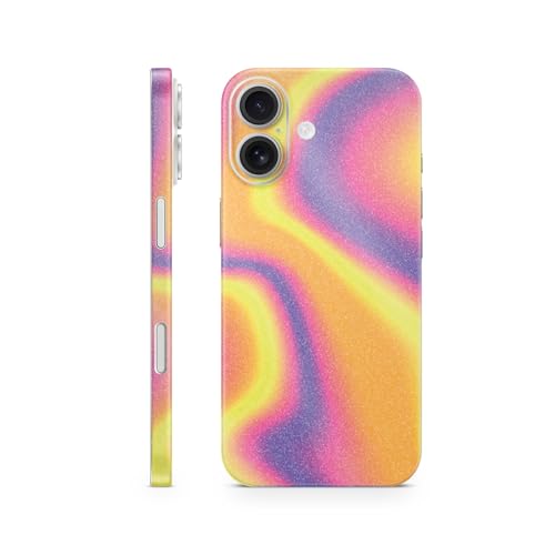 Glossy Glitter Phone Skin Compatible with Apple iPhone 17 - Melted Stripes - Premium 3M Vinyl Protective Wrap Decal Cover - Easy to Apply | Crafted in The USA by MightySkins - color: Melted Stripes, size: iPhone 17 (Full Wrap), style: Glossy Glitter Finis