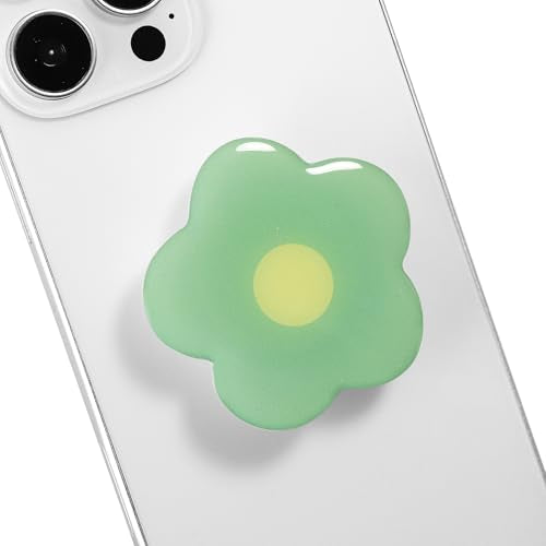 Cute Flower Series Collapsible Design Phone Grip (Adhesive, Green) - color: Green, style: Adhesive