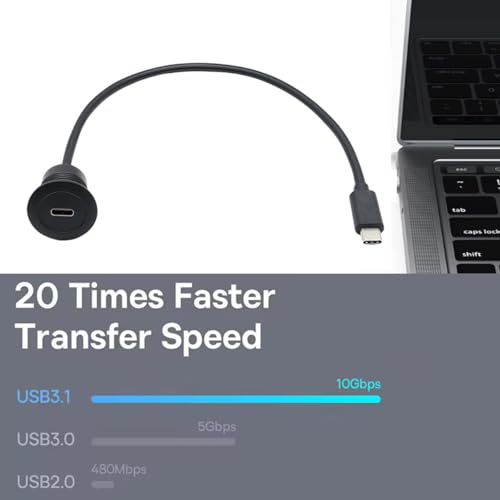 PENGLIN USB C 3.1 Flush Mount Extension Cable Male to Famale 30CM