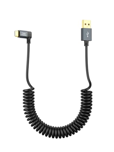 CableCreation Coiled USB A to C 60W Fast Charging Cable Max 5FT for CarPlay - style: Angle A to C