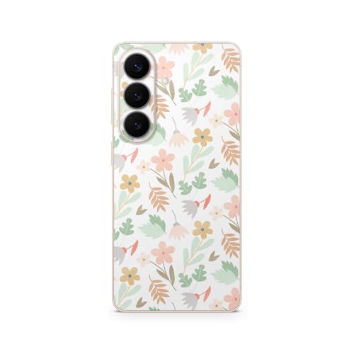 Glossy Glitter Phone Skin Compatible with Samsung Galaxy S26 - Neutral Flowers - Premium 3M Vinyl Protective Wrap Decal Cover - Easy to Apply | Crafted in the USA by MightySkins - color: Neutral Flowers, size: Galaxy S26 (Back Wrap), style: Glossy Glitter