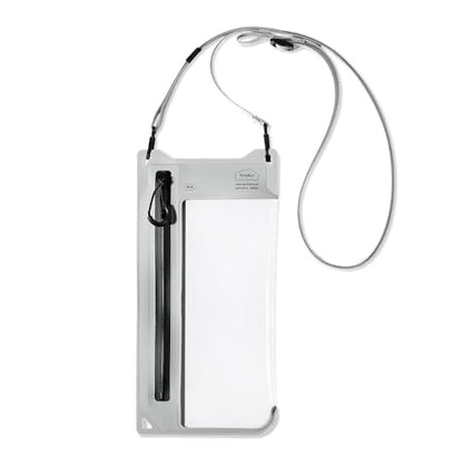 bitplay AquaSeal IPX8 2 Way Waterproof Phone Pouch, Outdoor Dry Bag with Adjustable Lanyard for Universal Phone Case, Horizontal and Vertical Wear, Cement Grey - color: Cement Grey