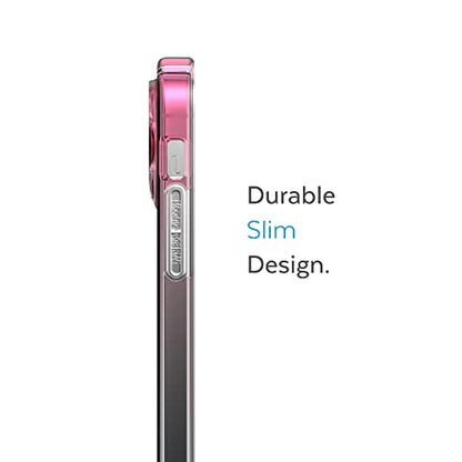 Speck Clear iPhone 14 Pro Max Case - Drop Protection, Scratch Resistant Dual Layer Slim Phone Case for 6.7 Inch iPhones - Anti-Yellowing & Anti-Fade Case - Ombre Digital Pink Fade/Clear GemShell - color: Digital Pink Fade