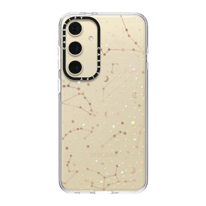 CASETiFY for Galaxy S24+ Case - Impact Clear | Not Yellowing | 6.6 ft. Drop Protection | Space pattern on clear background/ gold stars and moon universe | Clear - color: Space pattern on clear background, size: Galaxy S24+