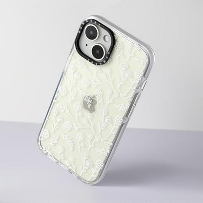 Dumkery Cute White Flowers Case Compatible with iPhone 13 Case, Clear Floral iPhone 14 Case with Aesthetic Pattern, Soft TPU Full Body Protection Shockproof Slim Cases Cover for Girls Women - size: iPhone 13/iPhone 14