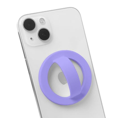 Magnetic Silicone Phone Grip | Super Strong Magnetic Design, 360° Rotation, Comfortable Grip, Compatible with iPhone 16/15/14/13/12 Series, Perfect for Selfies and Watching Videos (Elegant Purple) - color: Elegant Purple