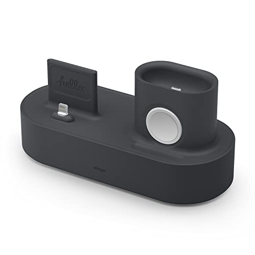 elago 3 in 1 Charging Station for iPhone, AirPods, Apple Watch - color: Dark Grey