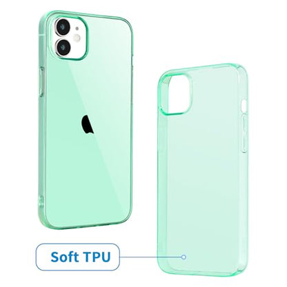 JJGoo Compatible with iPhone 12 Case & 12 Pro Case Clear Soft Transparent Shockproof Protective Slim Thin Bumper Phone Cover for 12 and 12 Pro - 6.1 inch, Clear Green - color: Green