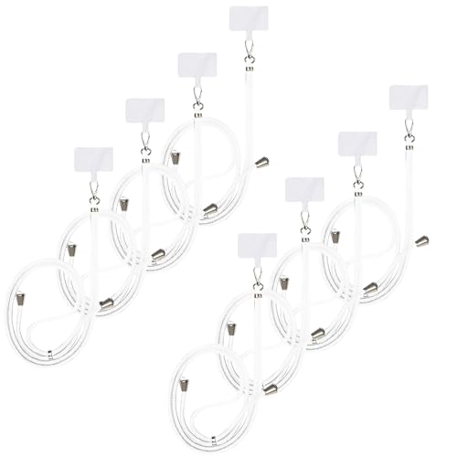 8 Packs Cell Phone Lanyards for Around The Neck,Adjustable Crossbody Phone Strap,Lanyard Phone Holder - color: White