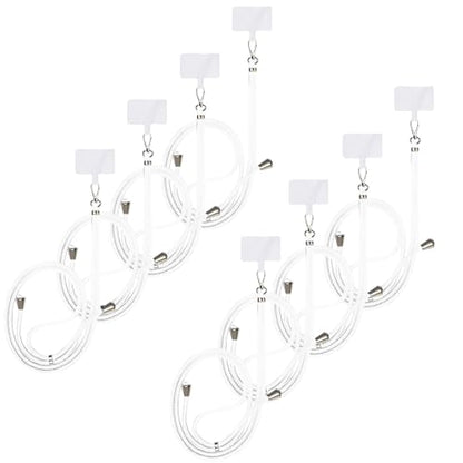 8 Packs Cell Phone Lanyards for Around The Neck,Adjustable Crossbody Phone Strap,Lanyard Phone Holder - color: White