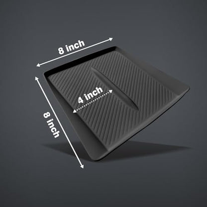 BestEvMod Center Console Wireless Charger Mat Compatible with Refreshed Model 3 Highland 2026 2025 2024 Accessories Phone Charge Area Silicone Mat Non Slip Silicone Pad (Black) - color: Black, size: 24+ M3