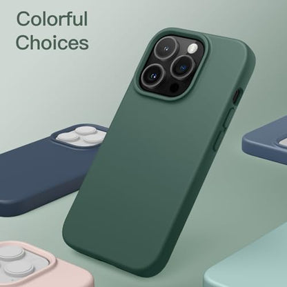 JETech Silicone Case for iPhone 14 Pro, Midnight Green | Silky Soft Touch, Shockproof Protection, Scratch Resistant, Microfiber Lining - color: Midnight Green, size: iPhone 14 Pro