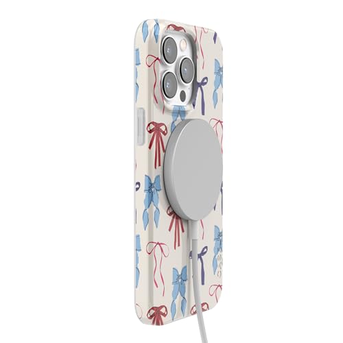 Casely iPhone 14 Pro Case | American Girlie | Red White & Blue Bows | Compatible with MagSafe | Classic Ultra Thin Design - color: American Girlie | Red White & Blue Bows, size: Iphone 14 Pro