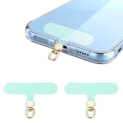 uxcell Rotating Phone Lanyard Tab Ultra-Thin No-Adhesive Phone Tether Patch - color: Gold Dial, Light Green Patch