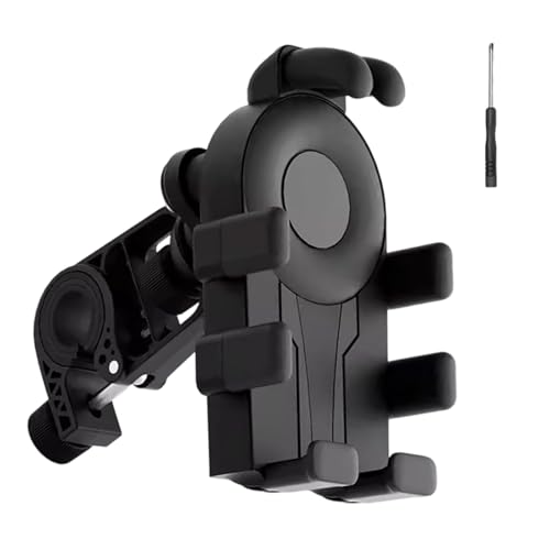 Motorcycle Phone Holder with Vibrations Dampener Nonslip Mount Handlebar Cellphone Mount - color: Black handlebar mode