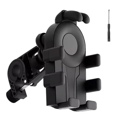 Motorcycle Phone Holder with Vibrations Dampener Nonslip Mount Handlebar Cellphone Mount - color: Black handlebar mode