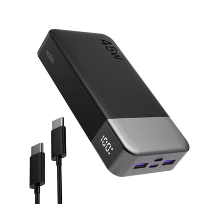 NOBIS Portable Charger 45W 20000mAh Power Bank Fast Charging - color: Black