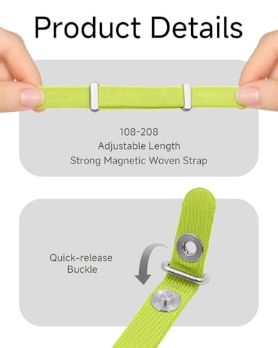 Magnetic Crossbody Strap for iPhone 17/Pro/Max/Air Phone Cases with Dual Lanyard Holes, Adjustable Neck Lanyard for Women & Men (Neon Yellow) - color: Neon Yellow