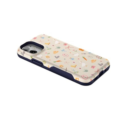 Casely iPhone 12 Mini Case | Hoppy Garden | Spring Things | Bold Protective Design | Compatible with MagSafe - color: Hoppy Garden | Spring Things, size: Iphone 12 Mini
