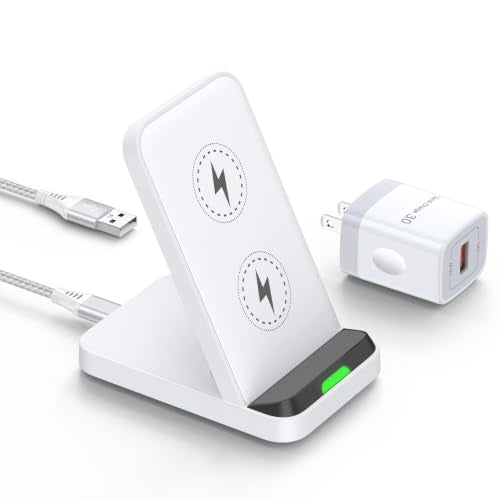 for Google Pixel 11 10 9 8 Pro XL 10a, Wireless Charger Phone Stand Station - color: Bright White, style: wireless charger with adapter
