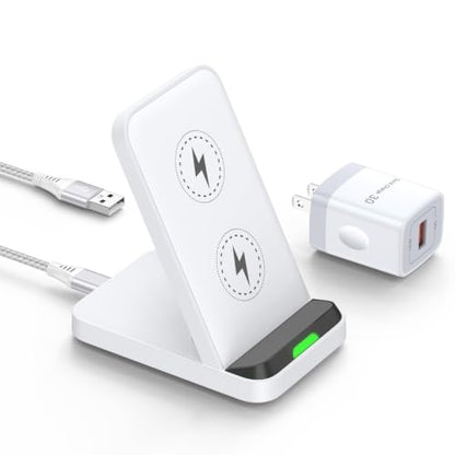 for Google Pixel 11 10 9 8 Pro XL 10a, Wireless Charger Phone Stand Station - color: Bright White, style: wireless charger with adapter