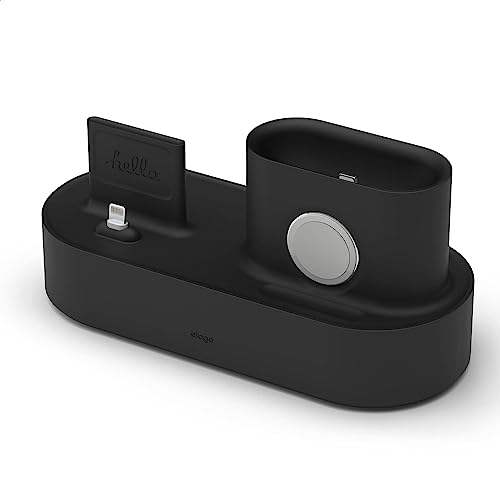 elago 3 in 1 Charging Station for iPhone, AirPods, AirPods Pro, Apple Watch - color: Black