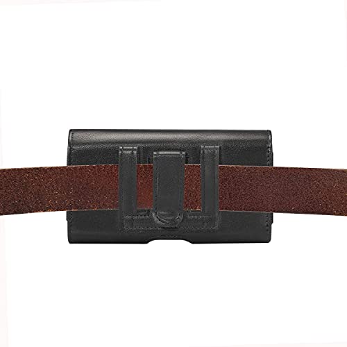 Phone Holster for Samsung Galaxy S26 Ultra S25 Ultra A17 A16 A07 A06 A26 | Extra Large Belt Case for Moto G 5G, G Play, G Power 2026 2025 2024 | PU Leather Pouch Belt Holder with Clip Loop, Card Slots - size: X-Large