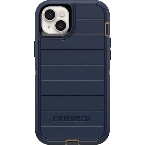 OtterBox iPhone 15 Plus and iPhone 14 Plus Defender Series Pro Case - Blue Suede Shoes (Blue), screenless, Rugged & Durable, with Port Protection, Includes Holster Clip Kickstand - color: Blue Suede Shoes (Blue)