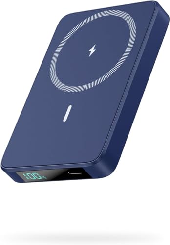 Magnetic Portable Charger 10800mah for Magsafe Battery Pack, Wireless Power Bank with USB C in&out PD Fast Charging,Travel Essential Phone Battery Charger For iPhone 17/16/15/14/13/12 Series-Dark Blue - color: Dark Blue