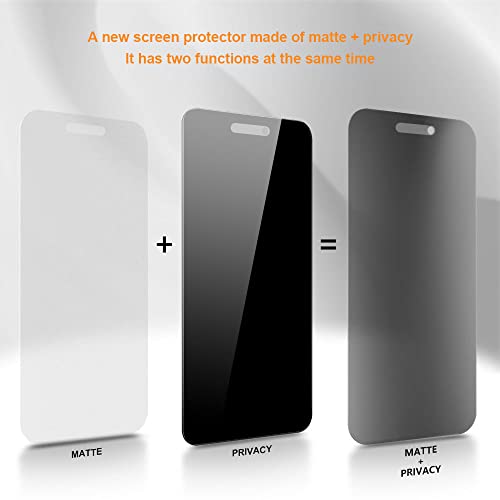 for iPhone 14 Pro Max 6.7" Matte Privacy Screen Protector with Camera Lens Protector full coverage Anti-glare anti-spy Tempered Glass Film anti-fingerprint no black border Easy Installation - size: iPhone 14 Pro Max 6.7 inch