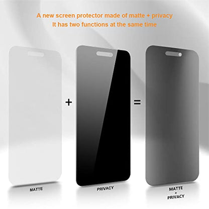 for iPhone 14 Pro Max 6.7" Matte Privacy Screen Protector with Camera Lens Protector full coverage Anti-glare anti-spy Tempered Glass Film anti-fingerprint no black border Easy Installation - size: iPhone 14 Pro Max 6.7 inch