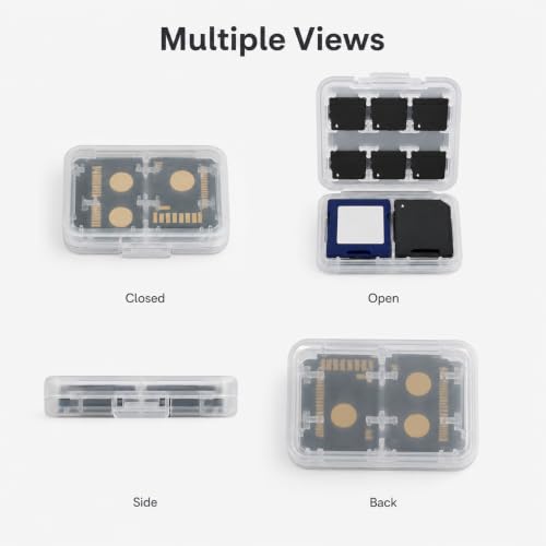 8 Pack SD Card Case, Memory Card Holder for Micro SD TF SIM Cards, Clear Storage Box