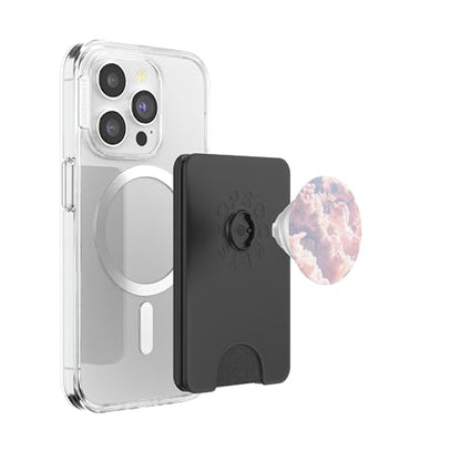 Pastel Pink and Purple Cloud Blue Sky Watercolor Clouds PopSockets PopWallet for MagSafe - style: Magnetic PopWallet