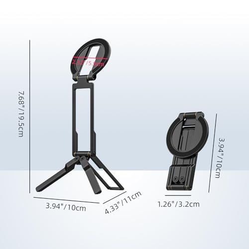 Ultra-Thin Magnetic Phone Tripod for iPhone 18 17 16 15 14 13 12, Black - color: Black