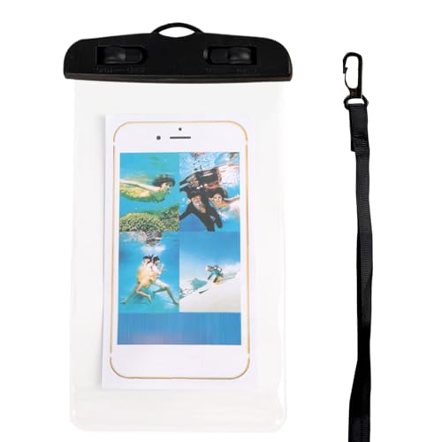 Waterproof Phone Pouch | Cycling Smartphone Bag - Transparent Touchscreen Phone Pouch with Lanyard for Swimming Rafting Boating Snorkeling Beach Kayaking Fishing Cycling - color: Black