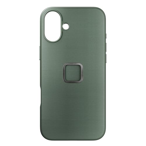 Peak Design Mobile Everyday Phone Case for iPhone 16 Plus, Sage, Slim Profile, Drop Protection, Weatherproof Fabric Shell, SlimLink Connects to Mobile Mounts & Gear - color: Sage