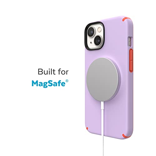 Speck iPhone 15 Plus & 14 Plus Case - Drop Protection, Scratch Resistant, Built for MagSafe iPhone Case with Soft Touch Coating - 6.7" iPhone, Dual Layer - Spring Purple/Energy Red CandyShell Pro - color: Spring Purple/Energy Red