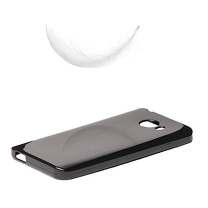 Glossy Jet Black Flexible Flex-Gel Skin Phone Case Cover Compatible with GreatCall Jitterbug Smart2 Case (5.5” Screen) (6598524949) - color: Black
