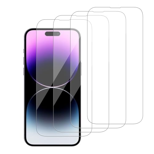 4 Pack Glass Screen Protector Compatible for iPhone 14 Pro Max [6.7 Inch] [9H Hardness]-HD Screen Tempered Glass, Scratch Resistant,Easy Install [Case Friendly] - size: iPhone 14 Pro Max